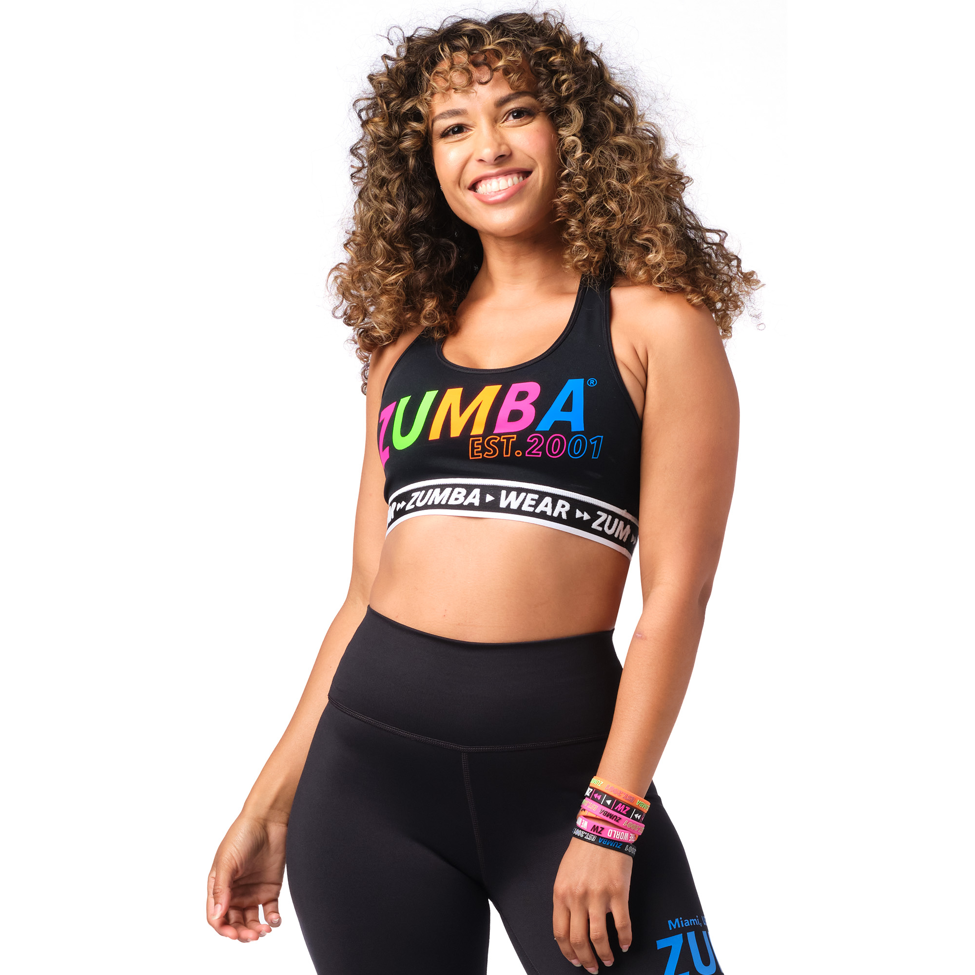 Zumba Upbeat Bra: Branded, Slim Crop with High Coverage, Medium Support,  and Moderate Compression - Get Moving!