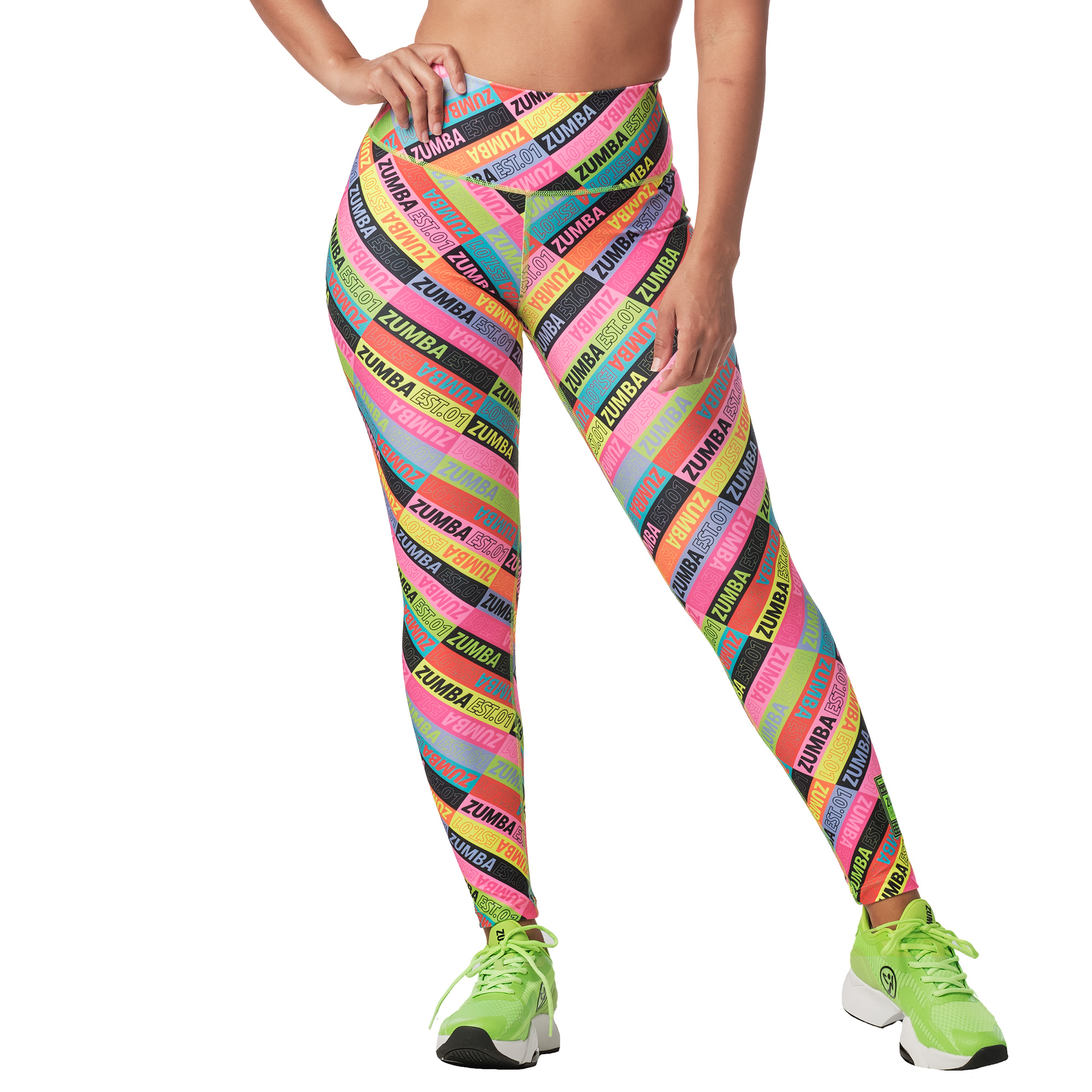 Zumba Happy And Fun High Waisted Ankle Leggings, 56% OFF