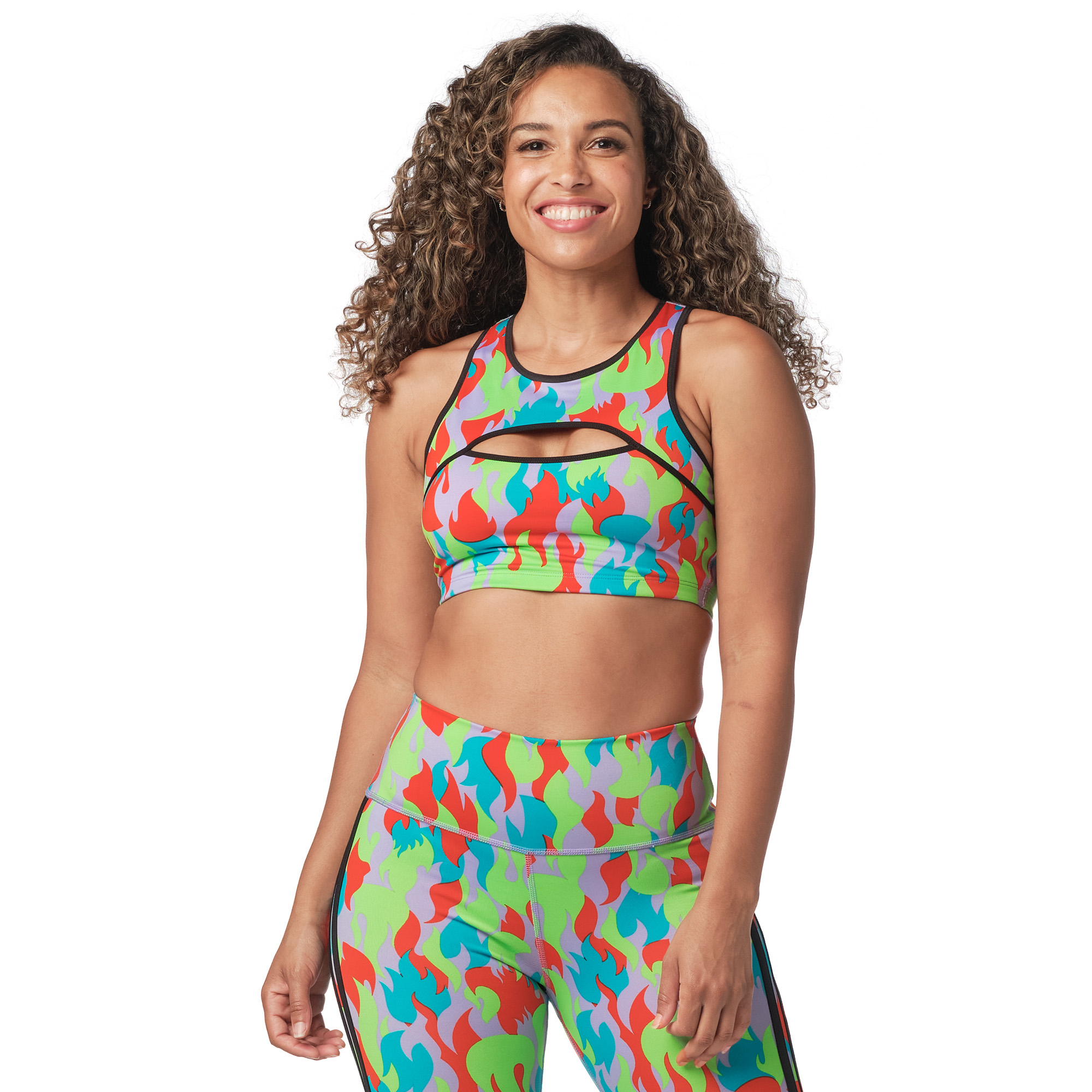 Zumba Upbeat Bra: Branded, Slim Crop with High Coverage, Medium Support,  and Moderate Compression - Get Moving!