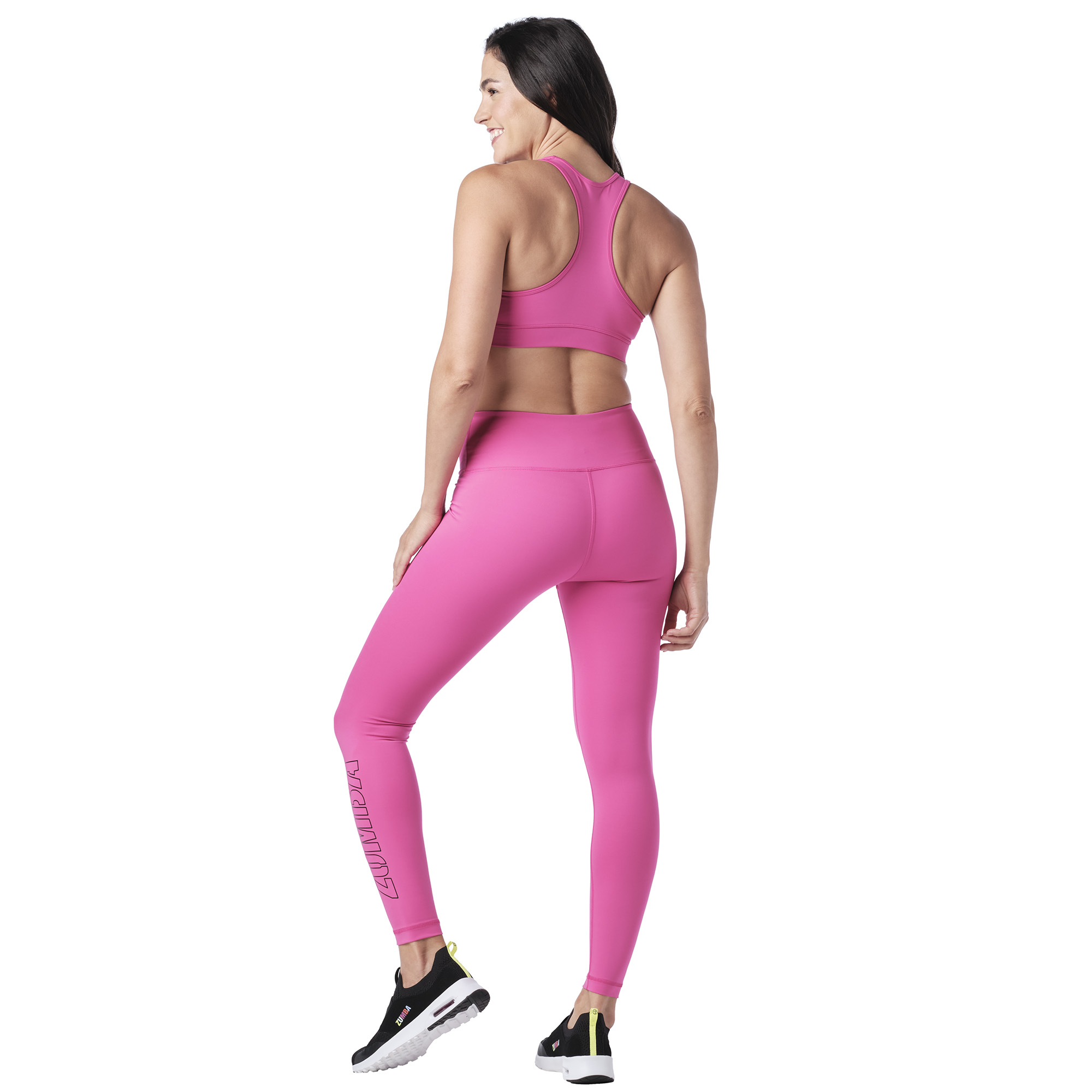 Zumba Essential High Waisted Ankle Leggings - Blue / Pink Z1B000108