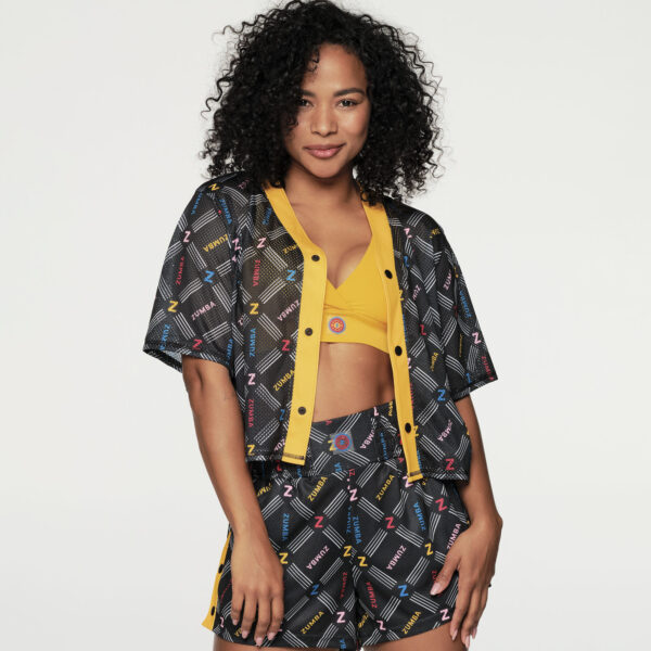 Sport Mode Crop Mesh Baseball Top - Image 4