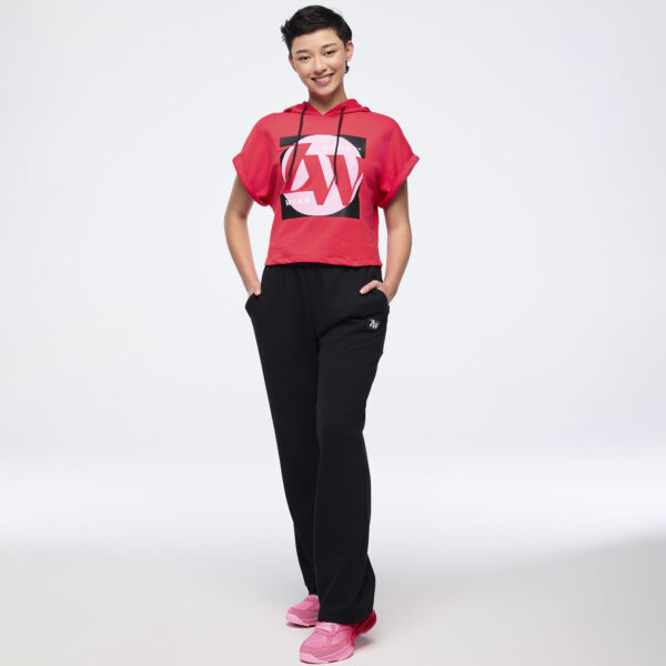 Zumba Haus Short Sleeve Crop Pullover Hoodie
