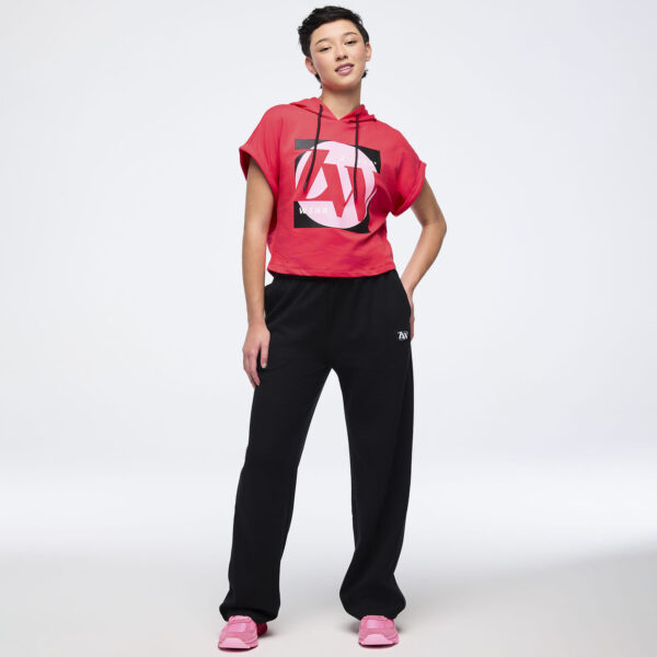 Zumba Haus Short Sleeve Crop Pullover Hoodie - Image 2