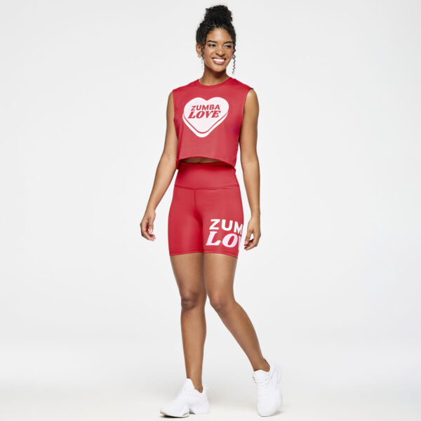 Zumba Love Crew Neck Muscle Crop Tank - Image 4