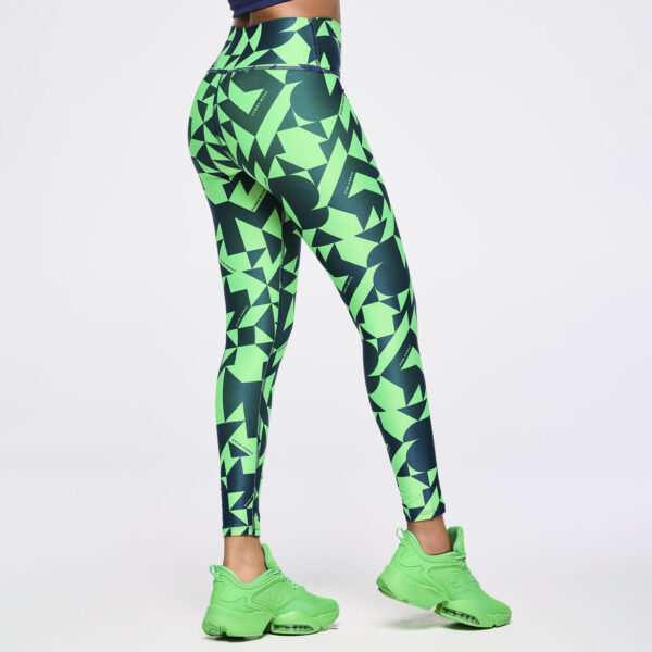 Zumba Out Loud High Waisted Ankle Leggings - Navy/Green - Image 3