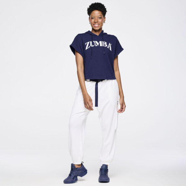 Zumba Out Loud Shorts Sleeve Crop Pullover Hoodie