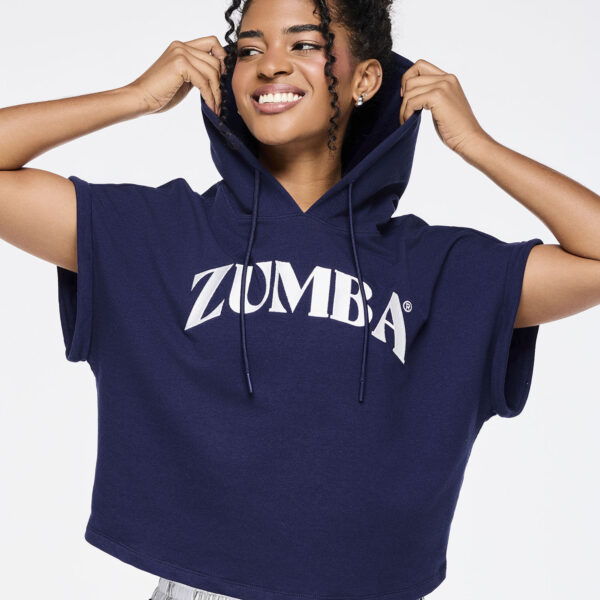 Zumba Out Loud Shorts Sleeve Crop Pullover Hoodie - Image 3
