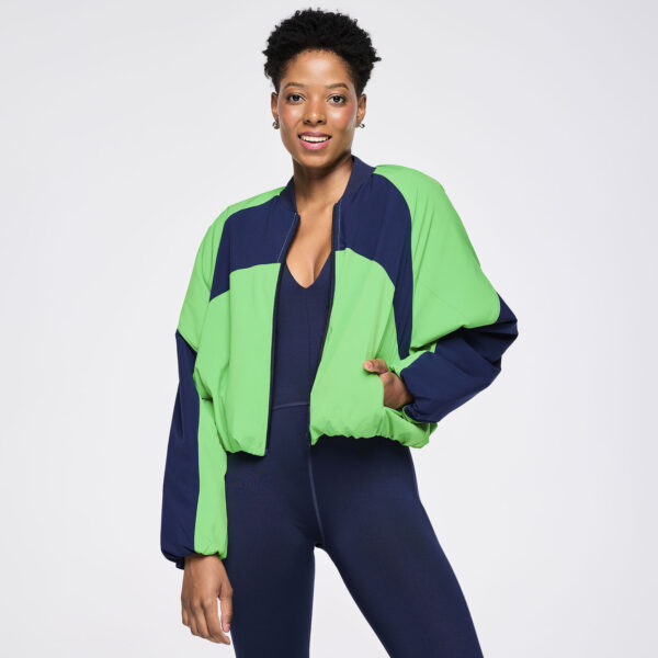 Zumba Out Loud Color Blocked Raglan Puffer Jacket