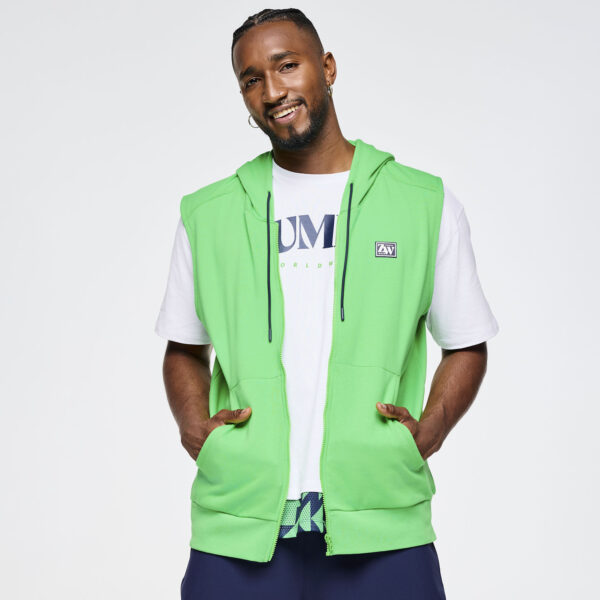 Zumba Out Loud Men's Sleeveless Zip Up Hoodie - Image 2