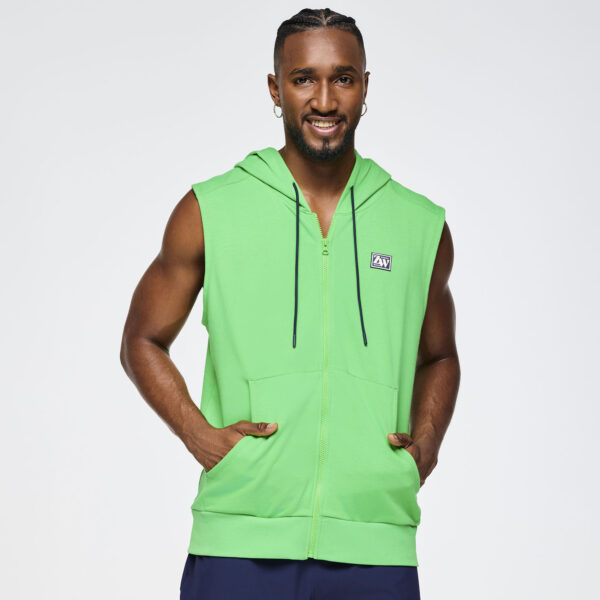 Zumba Out Loud Men's Sleeveless Zip Up Hoodie - Image 5