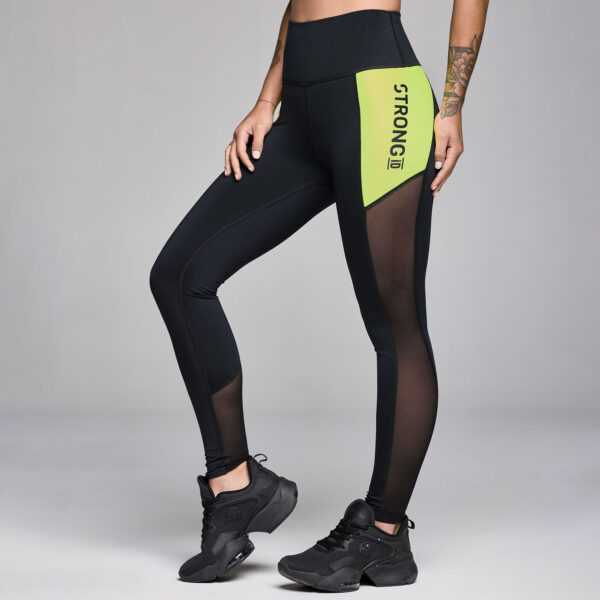 STRONG iD High Waisted Ankle Leggings - Black - Image 2