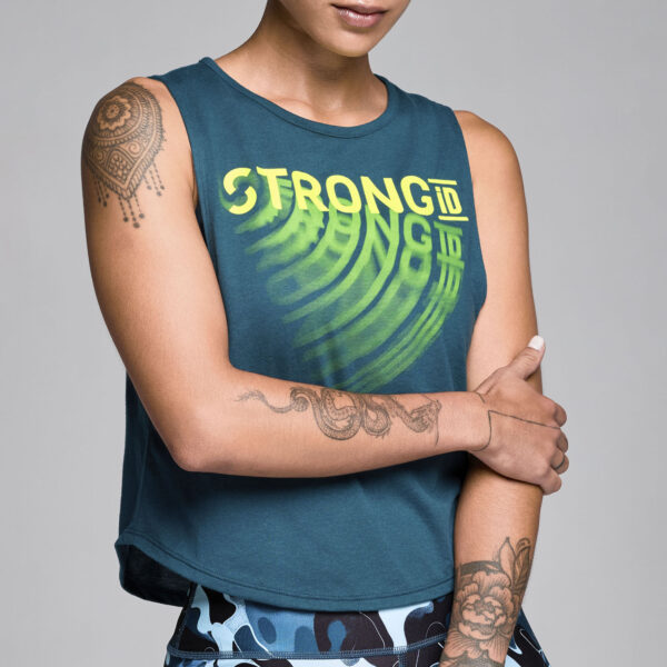 STRONG iD Crop Round Hem Muscle Tank