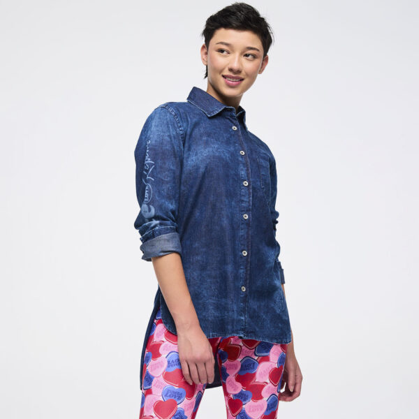 Zumba Love High-Low Button Down - Image 2