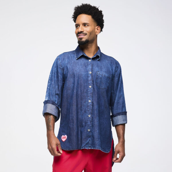 Zumba Love High-Low Button Down - Image 10