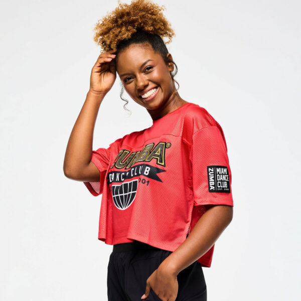 Victory Mesh Boxy Crop Top - Image 2