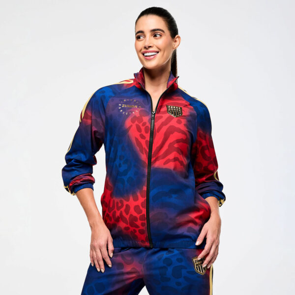 Victory Zip Up Mock Neck Woven Raglan Jacket - Image 2