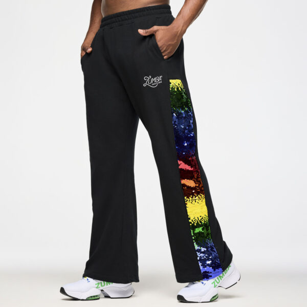 Zumba Wide Leg Sweatpants With Sequin Panels - Image 7