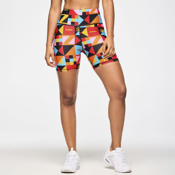 Zumba Rays High Waisted Biker Shorts