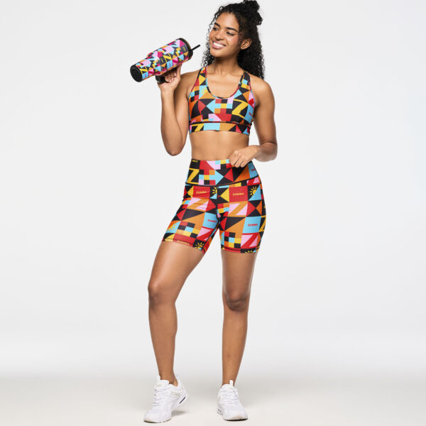 Zumba Rays High Waisted Biker Shorts - Image 4