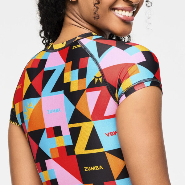 Zumba Rays Cap Sleeve Crop Top - Image 3
