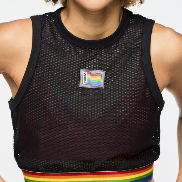 Zumba Crop Mesh Tank With Elastic Waistband - Image 5