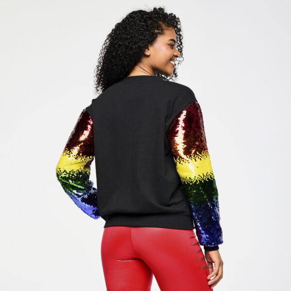 Zumba Bomber Jacket With Sequin Sleeves - Image 6