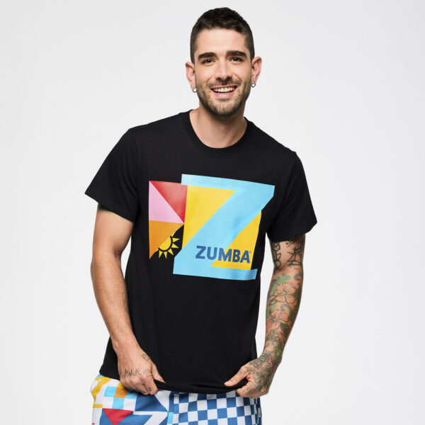 Zumba Rays Crew Neck Tee - Bold Black