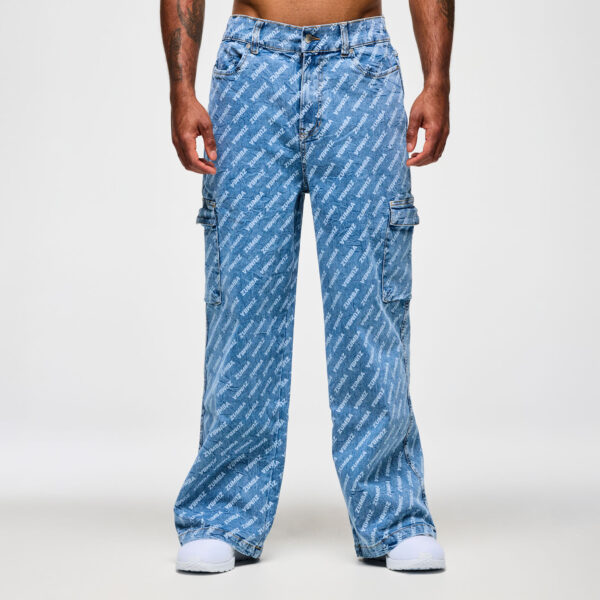 Blue Jean Baggy Denim Cargo Pants - Image 5