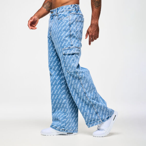 Blue Jean Baggy Denim Cargo Pants - Image 8