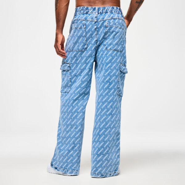 Blue Jean Baggy Denim Cargo Pants - Image 6
