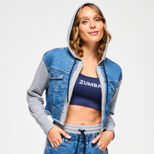 Blue Jean Crop Pullover Hoodie - Image 7