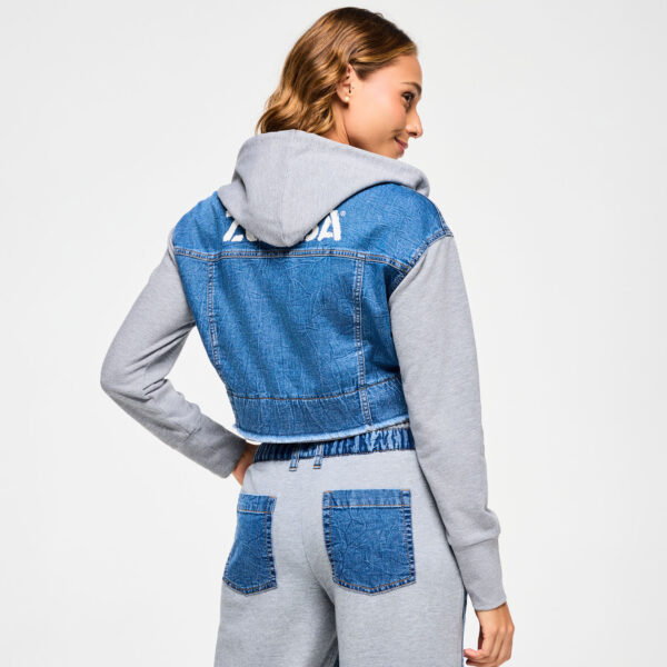 Blue Jean Crop Pullover Hoodie - Image 9