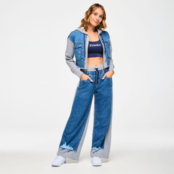 Blue Jean Crop Pullover Hoodie - Image 5