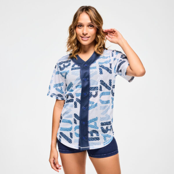 Blue Jean Baseball Button-Up Jersey - Image 5