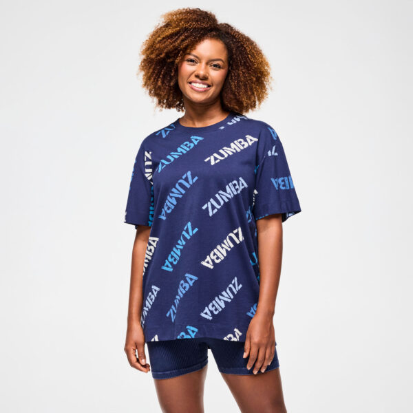 Blue Jean Oversized Crew Neck Top - Image 6