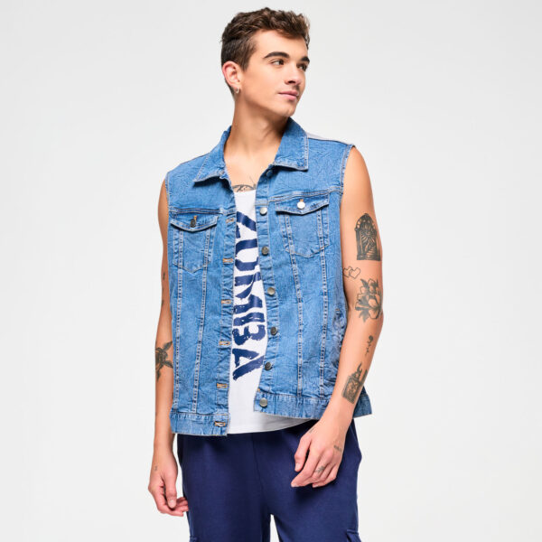 Blue Jean Long Denim Vest - Image 3