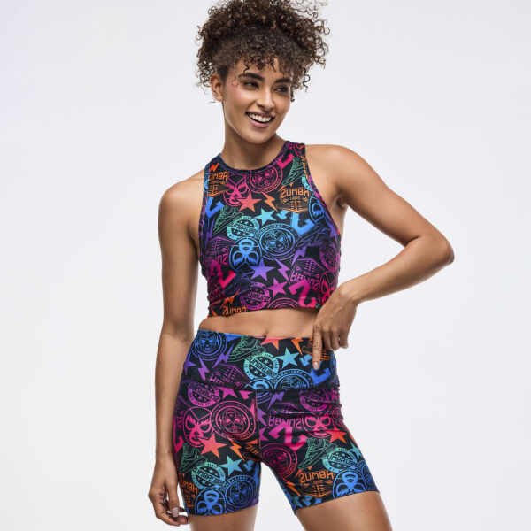 Zumba Libre High Neck Crop Tank With Back Details - Image 3