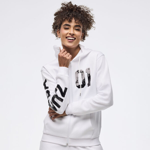 Zumba Sparkle Oversized Zip-Up Hoodie - Image 5