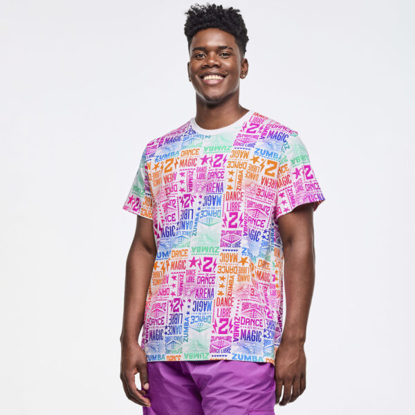 Zumba Libre Crew Neck Tee - White/Pink