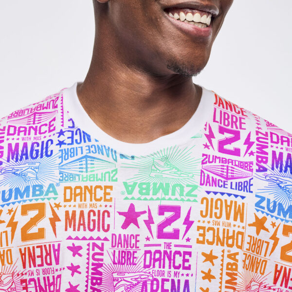 Zumba Libre Crew Neck Tee - White/Pink - Image 3