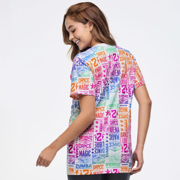 Zumba Libre Crew Neck Tee - White/Pink - Image 5